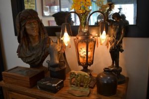 Antique and vintage lighting and sculpture at Pismo Beach Coins Etc Gallery