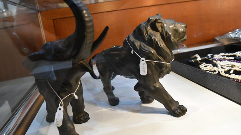 Antique figurines are just a few of the collectibles you will find at Pismo Beach Coins Etc Gallery